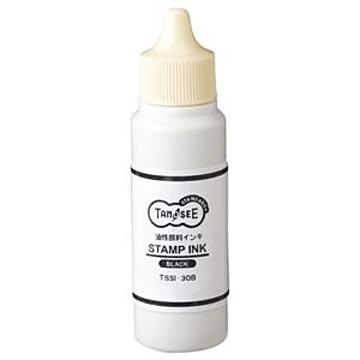 （まとめ） TANOSEE スタンプ台専用補充インキ 30ml 黒 1個 【×10セット】