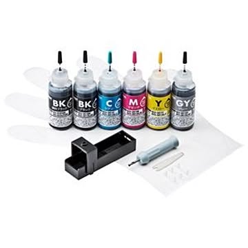 サンワサプライ 詰め替えインクBCI-350PGBK・351BK・C・M・Y・GY用 INK-C351S30S6