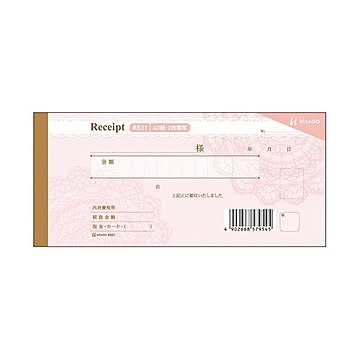 (まとめ）ヒサゴ デザイン領収証 レース／ピンク2枚複写 40組 #831 1セット（10冊）【×3セット】