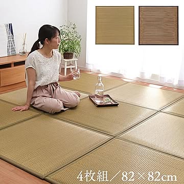 日本製 い草 ユニット畳/置き畳 【約82×82×2.3cm】 中材：低反発ウレタン＋フェルト 軽量 弾力性 システム畳 国産