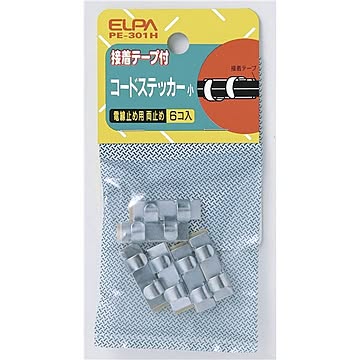 （まとめ） ELPA コードステッカー 両止 小 PE-301H 6個 【×30セット】