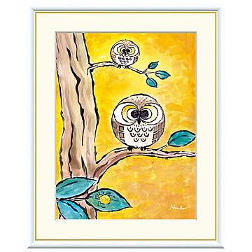 額絵 黄金ふくろう 日菜子 42x34cm 三幸