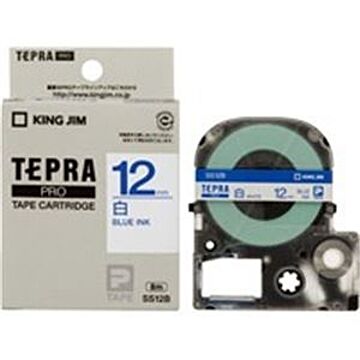 (業務用5セット) キングジム テプラPROテープ/ラベルライター用テープ 幅：12mm SS12B 白に青文字