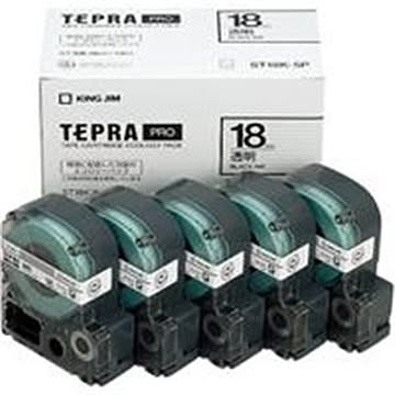 (業務用5セット) キングジム テプラ PROテープ/ラベルライター用テープ 【幅： 18mm】 5個入り ST18K-5P 透明
