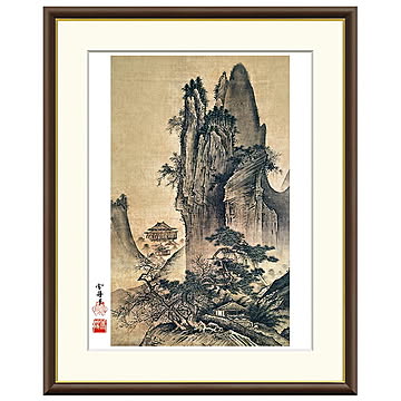 額絵 四季山水図 春 雪舟 61x49.5cm 三幸