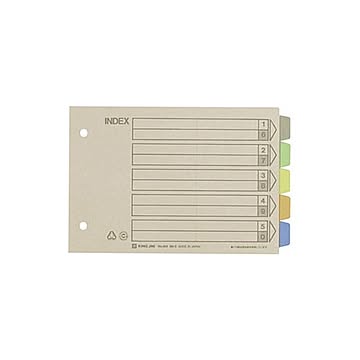 (まとめ) キングジム カラーインデックス B6ヨコ 2穴 5色5山+扉紙 902 1パック（10組）  【×30セット】