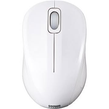（まとめ） サンワサプライ 静音ワイヤレスブルーLEDマウス 2ボタン ホワイト MA-WBL32W 1個 【×2セット】
