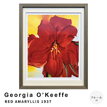 Georgia O’Keeffe（ジョージア オキーフ） RED AMARYLLIS 1937 アートポスター（フレーム付き） m13331