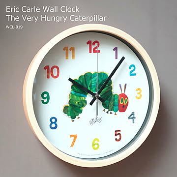 掛け時計 Eric Carle Wall Clock The Very Hungry Caterpillar（エリック・カール ウォールクロック はらぺこあおむし ） / WCL-019