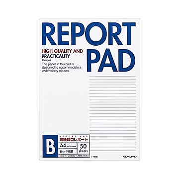 （まとめ）コクヨ キャンパスレポートパッド（表紙巻き）A4 B罫6mm 40行 50枚 レ-725B 1セット（5冊）【×5セット】