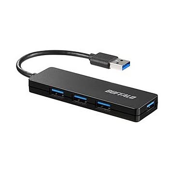 （まとめ）バッファロー USB3.0バスパワーハブ 4ポート ブラック BSH4U120U3BK 1個【×5セット】