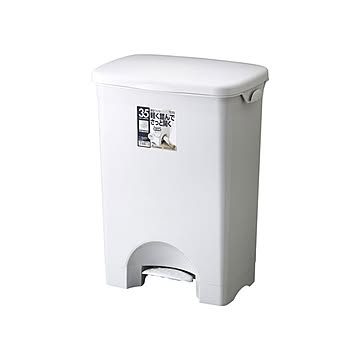 HOME＆HOME ペダル式ゴミ箱 35PS フタ付き 本体 PP 6セット グレー