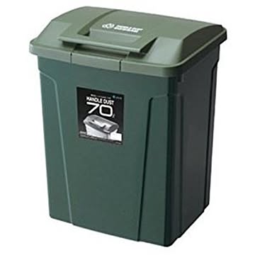 日本製 6個セット 大容量70Lゴミ箱 ダストボックス グリーン ふた付き ロック機能付 SPハンドル付き