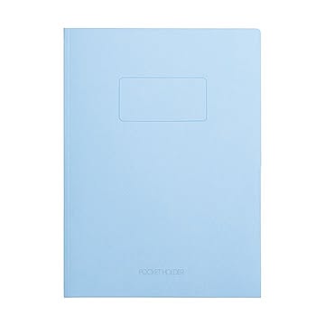 (まとめ) ライオン事務器 ポケットホルダー両面ポケット A4(見開きA3) ブルー No.54N 1冊  【×50セット】