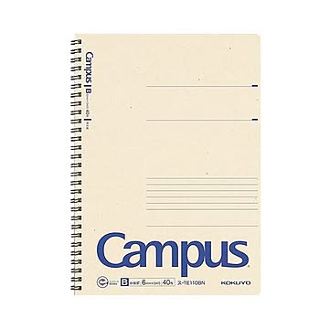 (まとめ) コクヨキャンパス再生紙ツインリングノート セミB5 B罫 40枚 ス-TE110BN 1冊  【×50セット】
