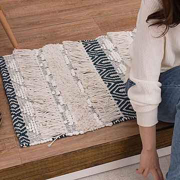 萩原 インド製手織りマット ビアヘロ コットン100% 約60×90cm