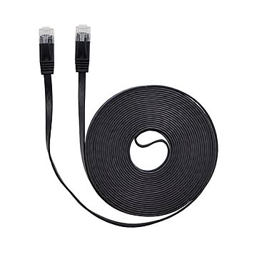 （まとめ） LANケーブル フラット CAT6 15m 黒 AS-CAPC009 【×5セット】