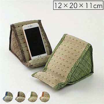 い草 スマホスタンド/携帯電話用品 【約12×20×11cm グリーン】 抗菌 防臭 小林製薬コバガード シンプル 〔スマートフォン〕
