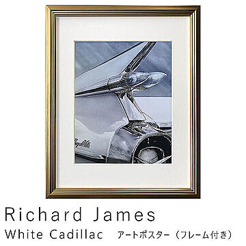 Richard James （リチャード ジャームス） White Cadillac アートポスター（フレーム付き） m11237