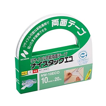 (まとめ) ニチバン ナイスタックエコリサイクル可能両面テープ 大巻 10mm×20m NW-10ECO 1巻  【×50セット】