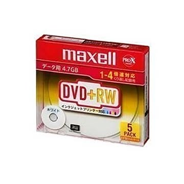（まとめ）マクセル データ用DVD+RW片面4.7GB ホワイトプリンタブル 5枚入 D+RW47PWB.S1P5S A 1パック(5枚) 【×3セット】