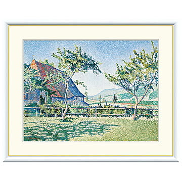 額絵 牧草地 コンブラ・ル・シャトー ポール・シニャック 52x42cm 三幸