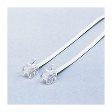 (まとめ)エレコム スリムモジュラケーブル(白) MJ-3WH【×10セット】
