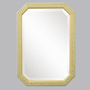 鏡 壁掛け イタリア製 八角ミラー M うぐいす色＆ゴールド