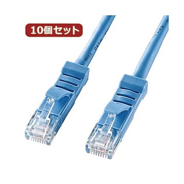 10個セットサンワサプライ L型カテゴリ5eより線LANケーブル KB-T5YL-02LBX10