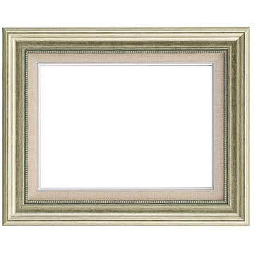 シンプルテイスト 油絵額縁/油彩額縁 【F4 シルバー】 表面カバー：アクリル 樹脂製 吊金具付き