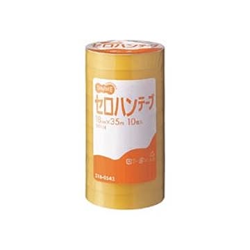 （まとめ） TANOSEE セロハンテープ 18mm×35m 1パック（10巻） 【×5セット】