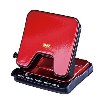 （まとめ） マックス 軽あけパンチSCOOVA DP-35T／R 赤 DP90133 （×3セット）