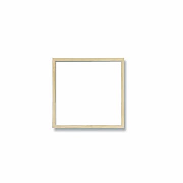 【角額】細い木製正方形額・壁掛けひも・紫外線から作品を守るUVカットアクリル付き　■9102 150角(150×150mm)「乳白」