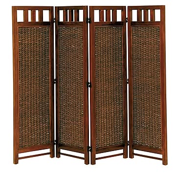 サンフラワーラタン SW22-4CF アジアン ロースクリーン 4連 幅40cm 高さ130cm 4枚 完成品 快適 涼しい アジアンテイスト 送料込み