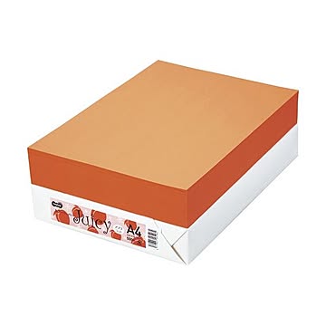 TANOSEE カラーペーパー Juicy アプリコット A4 500枚 【×10セット】
