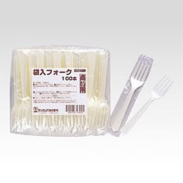 （まとめ） 商い用 袋入フォーク SF-100G 100本入 【×5セット】