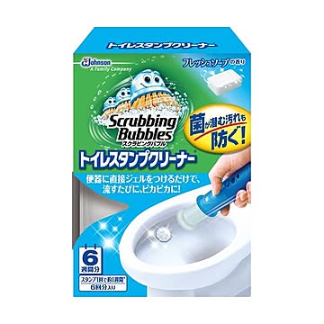 （まとめ）ジョンソン スクラビングバブルトイレスタンプクリーナー フレッシュソープ 本体 1個【×10セット】