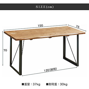 ダイニングテーブル 150cm 4人掛け 無垢 なぐり加工 ヴィンテージ 高級 インダストリアル 和モダン 単品 木製 アイアン DT-SB-71 150