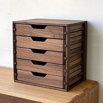 5段　A4レターケース（ウォールナット無垢）