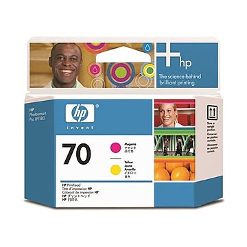 （まとめ） HP70 プリントヘッド マゼンタ／イエロー C9406A 1個 ×3セット