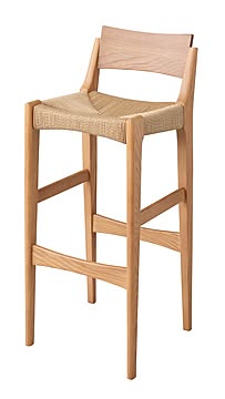 東谷 ACE-74 ペーパーコードハイチェア 幅36x奥行41x高さ90cm ナチュラル