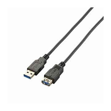 (まとめ)エレコム 極細USB3.0延長ケーブル(A-A) USB3-EX10BK【×3セット】