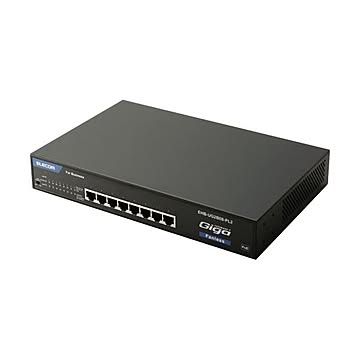 エレコム 1000BASE-T対応PoEスイッチングハブ 8ポート(冷却ファンレスモデル) EHB-UG2B08-PL2 1台