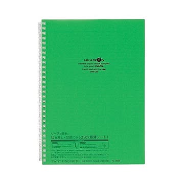 （まとめ） リヒトラブ AQUA DROPsツイストノート セミB5 29穴 B罫 30枚 黄緑 N-1608-6 1冊 ×30セット