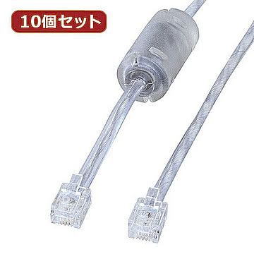 10個セット サンワサプライ コア付シールドツイストモジュラーケーブル 管理No. 4589452976003