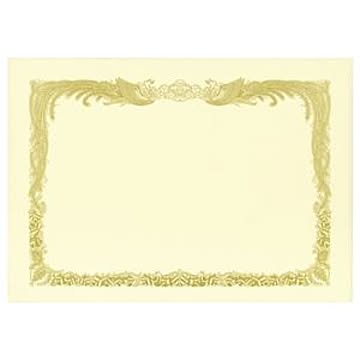 （まとめ） TANOSEE 賞状用紙 クリーム A4 タテ書用 1冊（10枚） 【×10セット】