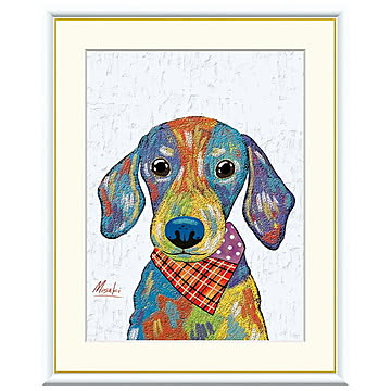 額絵 ダックスフンド 山口美咲 61x49.5cm 三幸