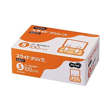 (まとめ) TANOSEE スライドクリップ S シルバー 1箱（100個） 【×5セット】