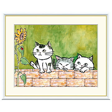 額絵 仲良しねこ 千春 61x49.5cm 三幸