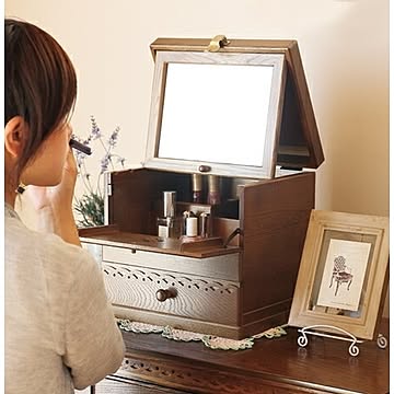 国産　Alice　メイクボックス　木製　コスメティック　コスメボックス　日本製